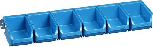 Stapelsichtboxen-Set, 6 Stück, Länge 102 mm
, blau