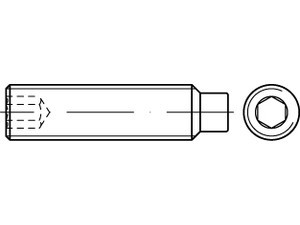 ISO 4028 45 H galvanisch verzinkt Gewindestifte mit Zapfen und Innensechskant
