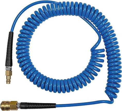 Spiralschlauch PU blau, Kupplung und Stecker NW 7,2, RIEGLER