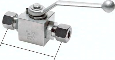 Edelstahl-Hochdruck-Kugelhähne mit Schneidringanschluss DIN 2353, bis 500 bar