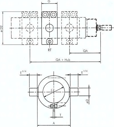 Mittenschwenkbefestigungen, für Zylinder ISO 6431