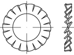 DIN 6798 Fächerscheiben, außengezahnt, Form A, A2