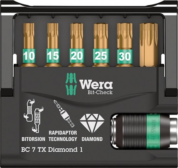 Bit-Sortiment Bit-Check 7 TX Diamond 1 für Innen-TORX®-Schrauben, 7-teilig