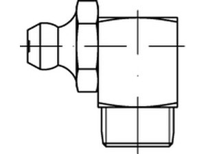 DIN 71412 C Kegelschmiernippel, kurz, mit Sechskant oder Vierkant, Kegelkopf 90°, Kegelgewinde, galv
