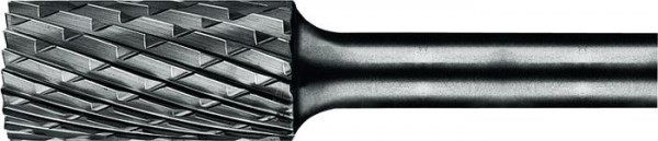 Hartmetall-Frässtift mit 6-mm-Schaft, Zylinderform ZYA-S, mit Stirnverzahnung, Zahnung C