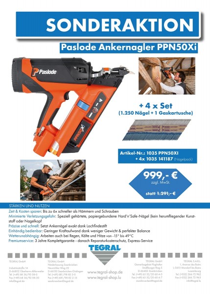 Ankernagler PPN50Xi Aktion inkl. 4 Pack Nägel