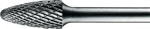 Hartmetall-Frässtift mit 6-mm-Schaft, Rundbogenform RBF (Baumform), Zahnung 3 PLUS