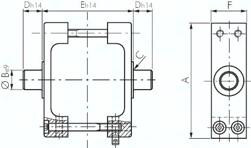 Mittenschwenkbefestigungen, für Zylinder ISO 15552
