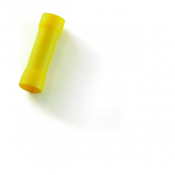Stoßverbinder isoliert, gelb
