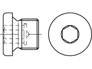 DIN 908 Verschlussschrauben mit Bund und Innensechskant, zyl. Feingewinde, galvanisch verzinkt