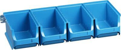 Stapelsichtboxen-Set, 4 Stück, Länge 235 mm
, blau