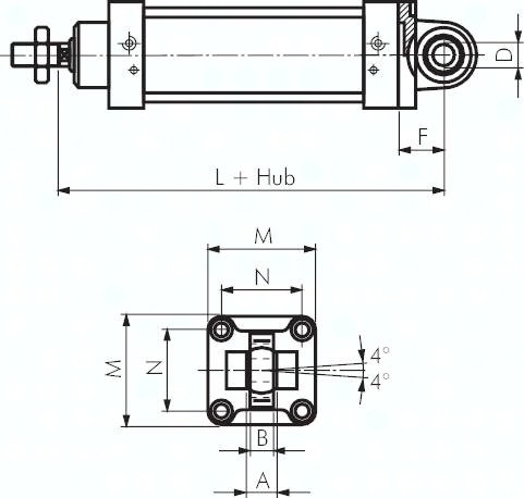 Schwenkbefestigungen sphärische Lasche, für Zylinder ISO 15552