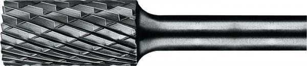 Hartmetall-Frässtift mit 6 mm Schaft, Zylinderform ZYA, Zahnung 3 PLUS