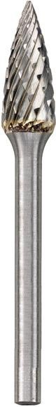 Hartmetall-Kleinfrässtift mit 3 mm Schaft, Geschossform SPG (Spitzbogen), Zahnung 4