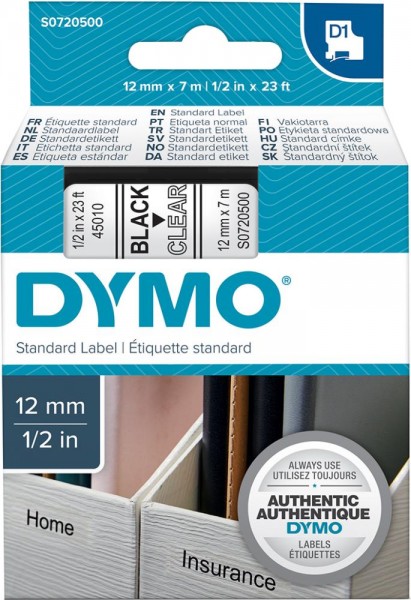 D1-Schriftbänder 12 mm, für alle DYMO D1 Beschriftungssysteme
