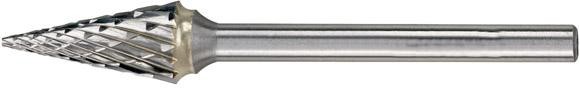 Hartmetall-Kleinfrässtift mit 3 mm Schaft, Spitzkegelform SKM, Zahnung 4
