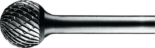 Hartmetall-Frässtift mit 6-mm-Schaft, Kugelform KUD, Zahnung INOX