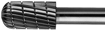 HSS-Frässtift mit 6-mm-Schaft, Kugelzylinderform C, Zahnung 3