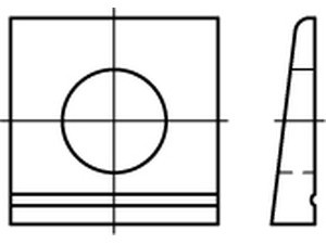 DIN 435 Scheiben, vierkant, keilförmig 14 %, für Doppel-T-Träger, feuerverzinkt
