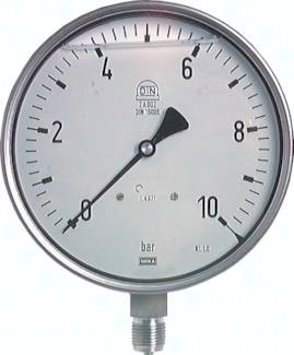 Glycerin-Sicherheitsmanometer senkrecht Ø 160 mm, Klasse 1.0